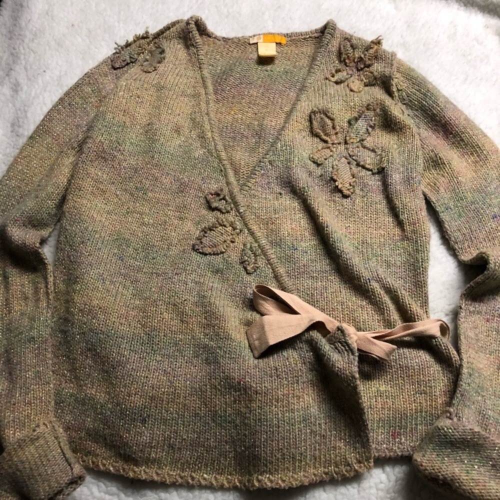 ↱ Anthropologie ↲  tie waist sweater